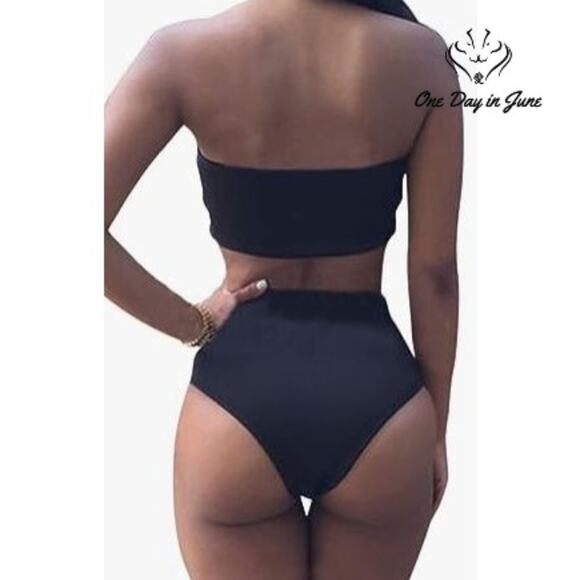 Pink Queen Removable Strap Bandeau Bikini Swimsuit Size L - Picture 2 of 4